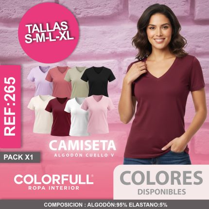 CAMISETA MUJER  COLORFULL REFERENCIA: 265