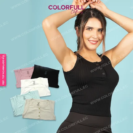 TOP ACANALADO MUJER COLORFULL REFERENCIA: 612
