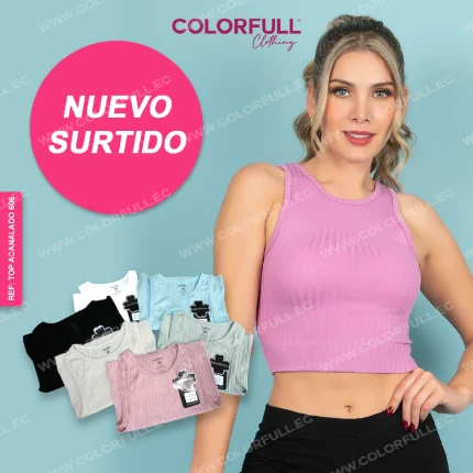 TOP ACANALADO MUJER COLORFULL REFERENCIA: 606